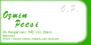 ozmin pecsi business card